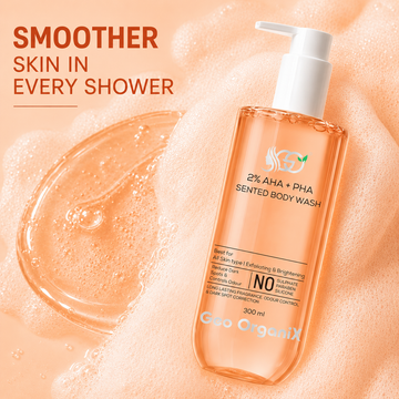 2% AHA + PHA Exfoliating Body Wash for Men & Women | Helps Reduce Body Acne, Dark Spots & Strawberry Legs, Gently Removes Dead Skin & Controls Body Odour, Paraben Free